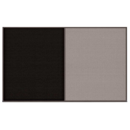 United Visual Products Triple Door Radius Corkboard, 72"x36", Hea, UV7015RC-BLACK-KEYLIME UV7015RC-BLACK-KEYLIME